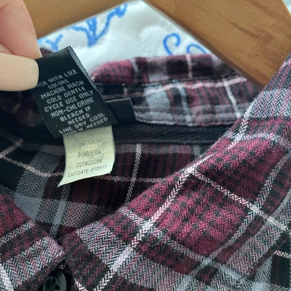 Torrid Burgundy Plaid Shirt with Lace Detail - Picture 10 of 13